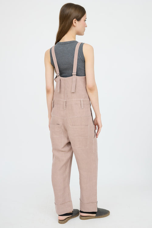 Brunello Cucinelli Linen Monili Overalls