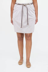Brunello Cucinelli Belted Striped Skirt