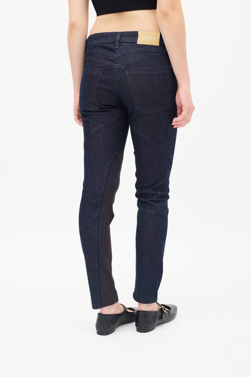 Brunello Cucinelli Raw Denim Panelled Skinny Jeans