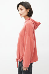 Brunello Cucinelli Red Cashmere & Monili Trim Hoodie