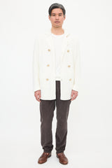 Brunello Cucinelli Rib Knit Double Breasted Cardigan