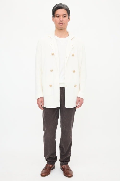Brunello Cucinelli Rib Knit Double Breasted Cardigan