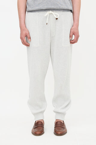 Brunello Cucinelli Rib Knit Jogger Pant