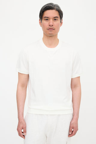 Brunello Cucinelli Ribbed Crew Neck T-Shirt