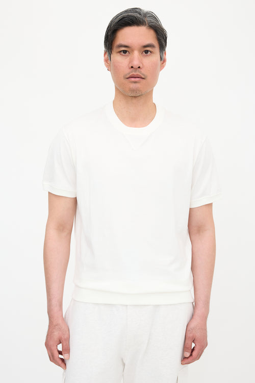 Brunello Cucinelli Ribbed Crew Neck T-Shirt