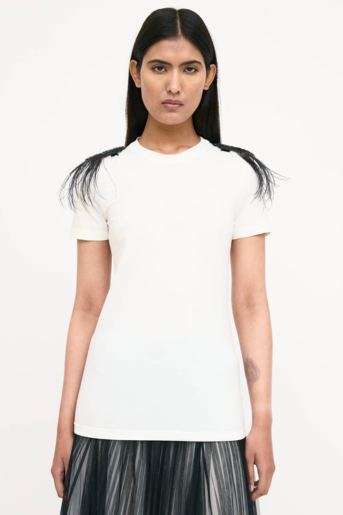 Brunello Cucinelli Sequin Feather T-Shirt