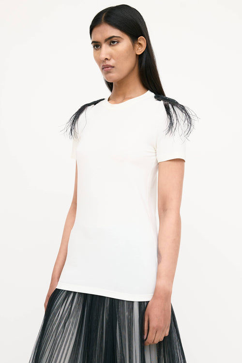 Brunello Cucinelli Sequin Feather T-Shirt