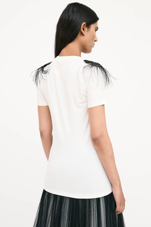 Brunello Cucinelli Sequin Feather T-Shirt