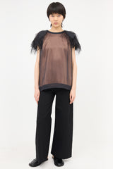 Brunello Cucinelli Silk Chiffon Feather Blouse