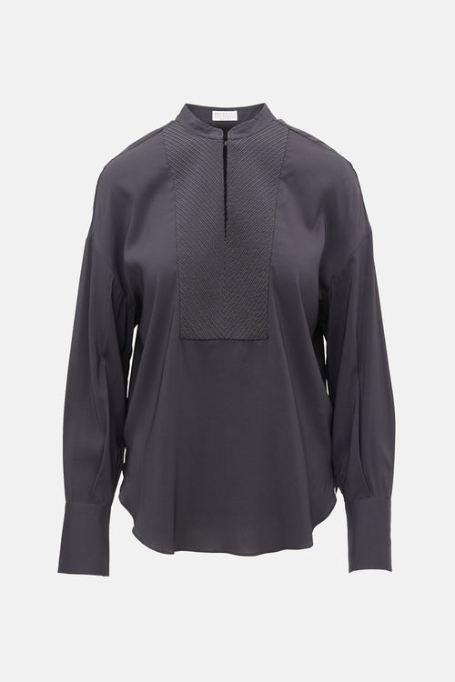 Brunello Cucinelli Silk Monili Blouse