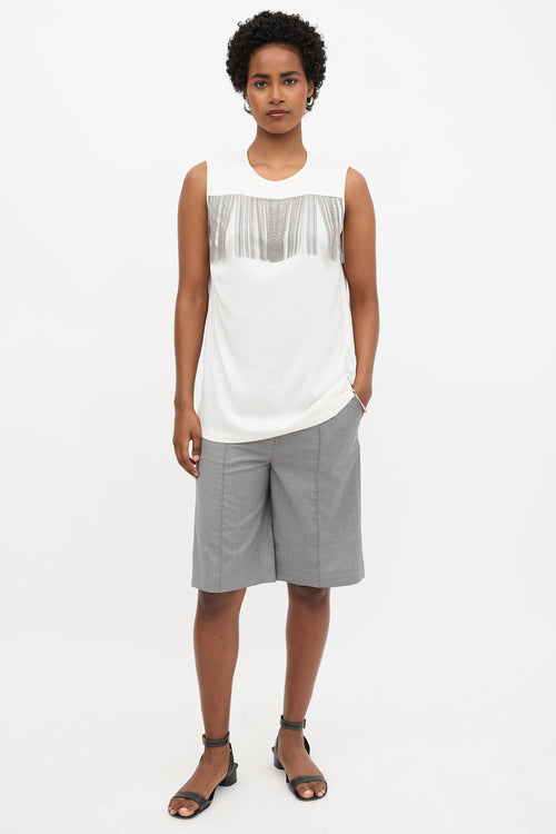 Brunello Cucinelli Silk Monili Fringe Blouse