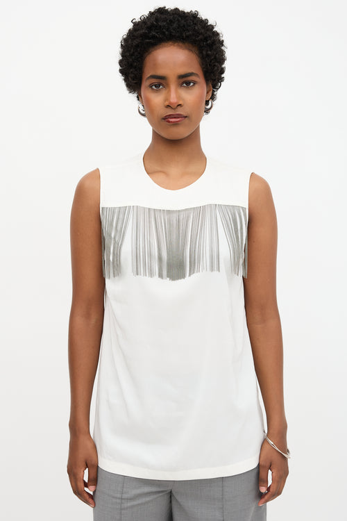 Brunello Cucinelli Silk Monili Fringe Blouse