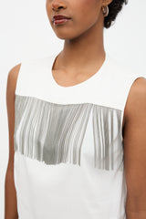 Brunello Cucinelli Silk Monili Fringe Blouse