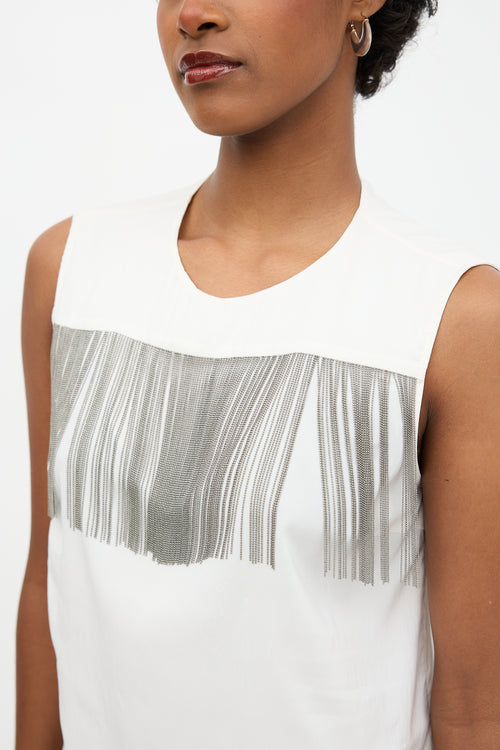 Brunello Cucinelli Silk Monili Fringe Blouse