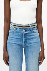 Brunello Cucinelli Black & Silver Monili Belt