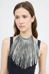 Brunello Cucinelli Leather Fringe Monili Necklace