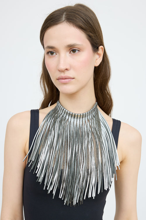Brunello Cucinelli Leather Fringe Monili Necklace