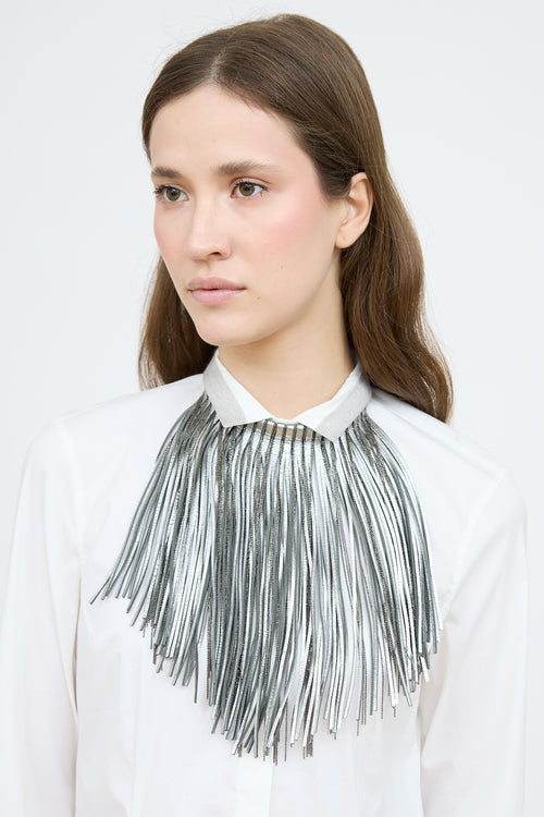Brunello Cucinelli Leather Fringe Monili Necklace
