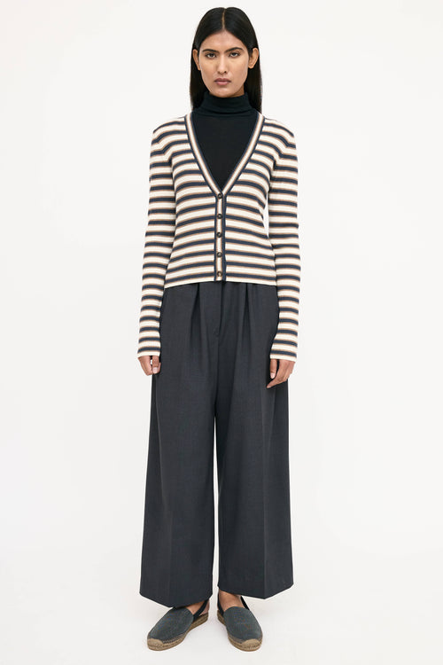 Brunello Cucinelli Wool Striped Knit Cardigan