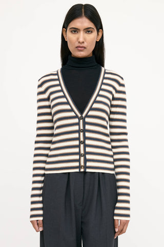 Brunello Cucinelli Wool Striped Knit Cardigan