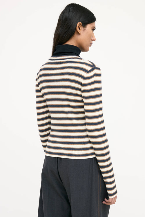 Brunello Cucinelli Wool Striped Knit Cardigan