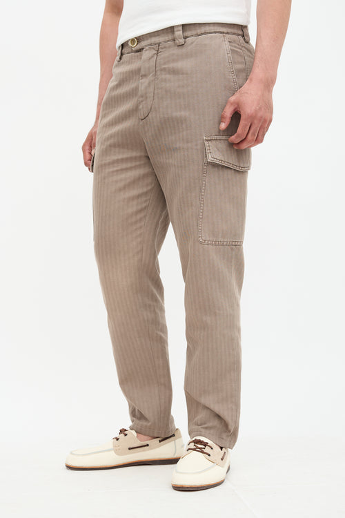 Brunello Cucinelli Stripe Leisure Fit Trouser