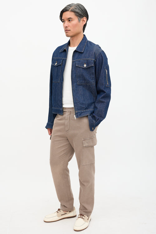 Brunello Cucinelli Stripe Leisure Fit Trouser