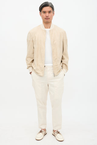 Brunello Cucinelli Suede Bomber Jacket