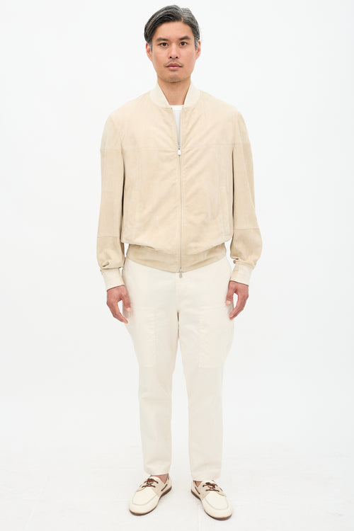 Brunello Cucinelli Suede Bomber Jacket