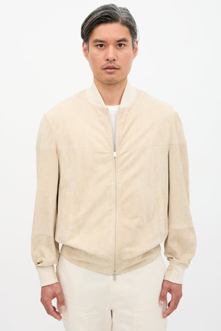 Brunello Cucinelli Suede Bomber Jacket