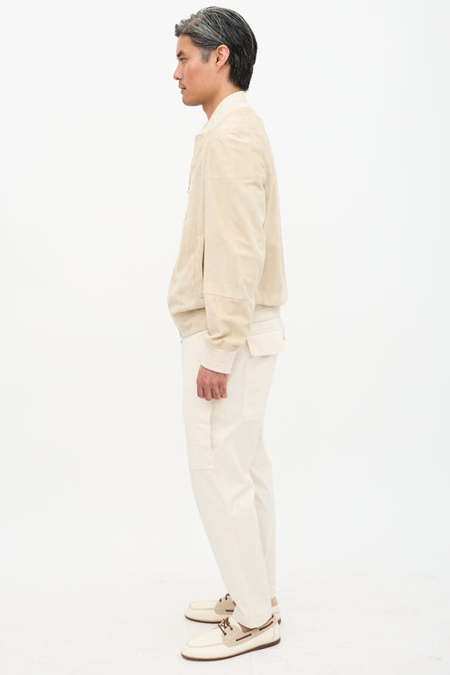 Brunello Cucinelli Suede Bomber Jacket