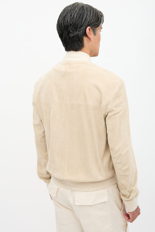 Brunello Cucinelli Suede Bomber Jacket