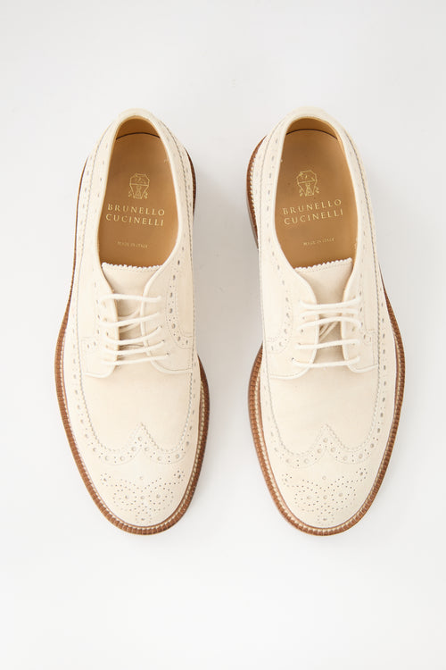 Brunello Cucinelli Suede Brogue Derby