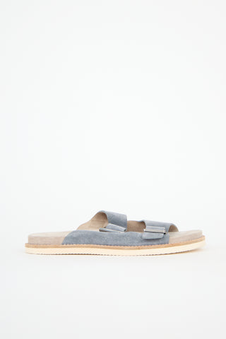 Brunello Cucinelli Suede Buckle Sandal
