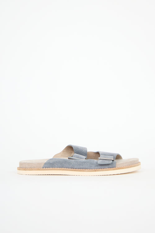 Brunello Cucinelli Suede Buckle Sandal