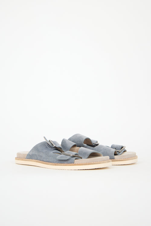 Brunello Cucinelli Suede Buckle Sandal