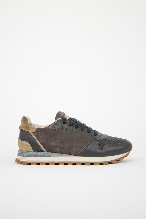 Brunello Cucinelli Suede Leather Monili Sneaker
