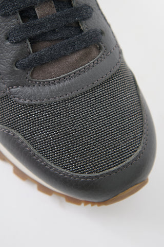 Brunello Cucinelli Suede Leather Monili Sneaker