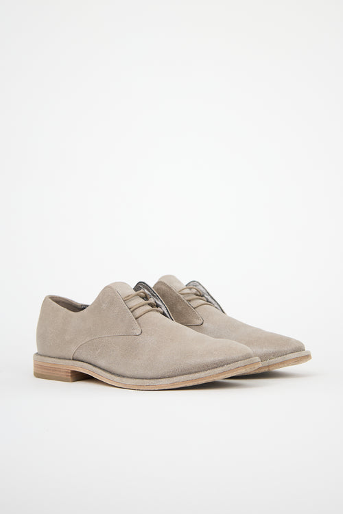 Brunello Cucinelli Metallic Suede Monili Derby