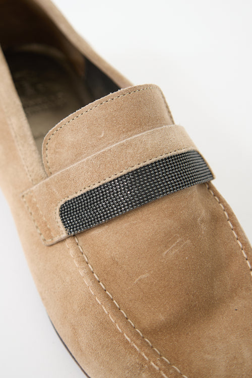 Brunello Cucinelli Suede Monili Loafer