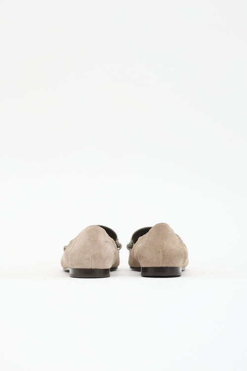 Brunello Cucinelli Suede Pointed Toe Loafer