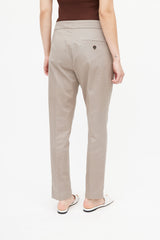 Brunello Cucinelli Taupe Waist Strap Trouser
