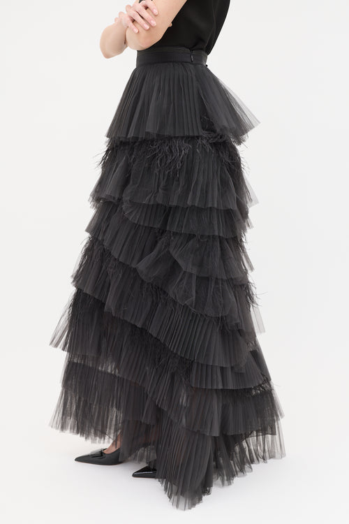 Brunello Cucinelli Tulle & Feather Tier Skirt