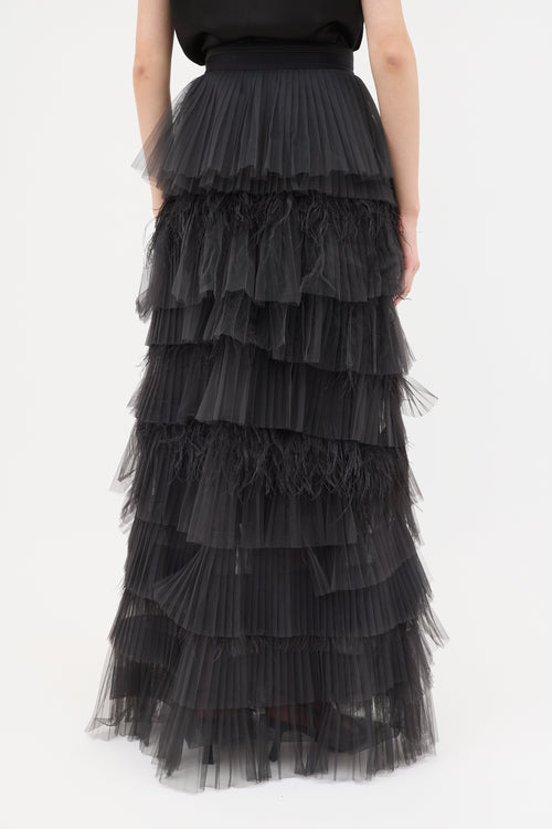 Brunello Cucinelli Tulle & Feather Tier Skirt