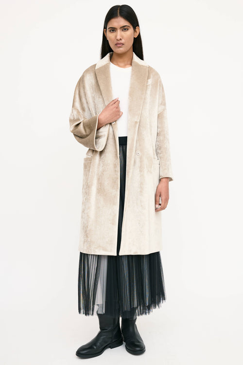 Brunello Cucinelli Velvet Double Breasted Coat