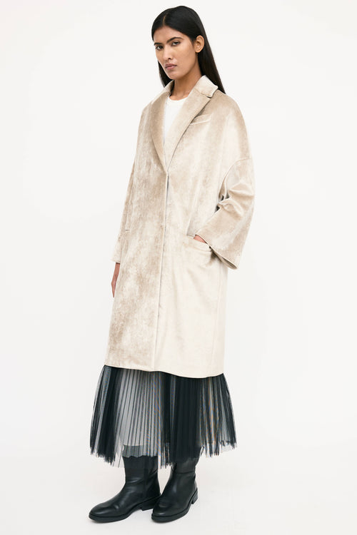 Brunello Cucinelli Velvet Double Breasted Coat