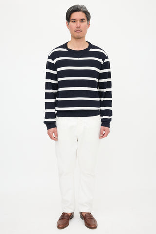 Brunello Cucinelli Waffle Knit Striped Top