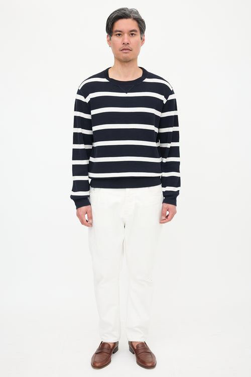 Brunello Cucinelli Waffle Knit Striped Top