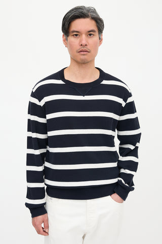Brunello Cucinelli Waffle Knit Striped Top