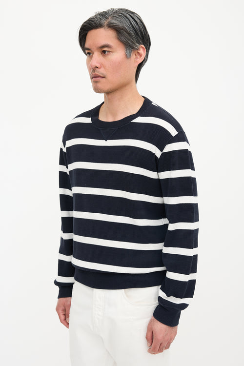 Brunello Cucinelli Waffle Knit Striped Top
